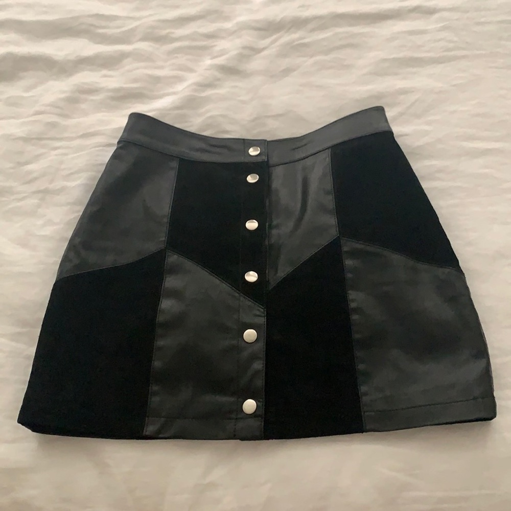 Black leather skirt